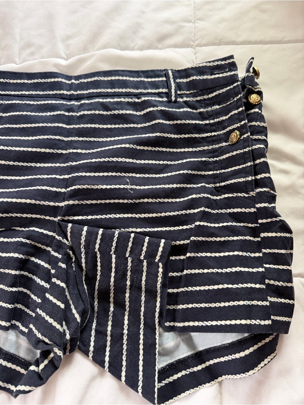 Striped Navy and White Women’s Shorts